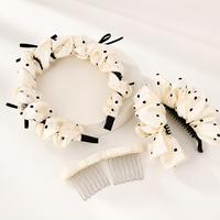 Gambar MOLFINE Set Aksesori Rambut Wanita Modis 4 Pcs/Jepit Pisang Polka Dot Satin Berlipat/Jepit Rambut Sisir Poni Berbentuk Pita Kupu-Kupu/Bando Polka Dot Dengan Pita Kupu-Kupu/Hitam Putih - Putih 4PCS dari Molfine Shop Kab. Tangerang 4 Tokopedia