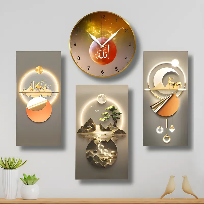 JAM DINDING KALIGRAFI 1 SET MURAH ( KARAKTER, KABAH DLL) Aesthetic Kayu 7