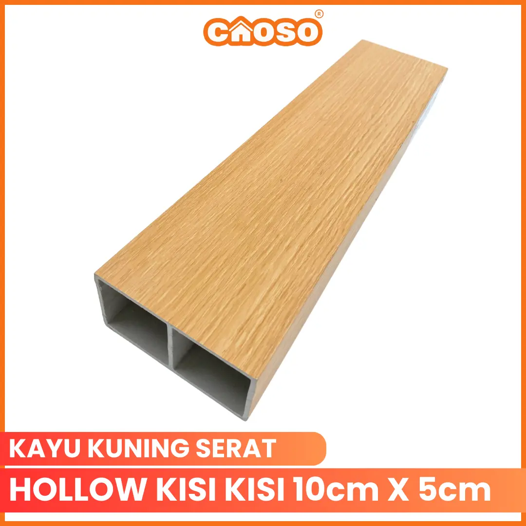 Hollow Kisi Kisi Kayu Kuning Serat | wpc kotak pembatasan dinding 100x50 Caoso.id