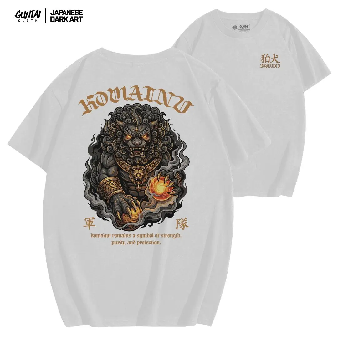 Guntai T-Shirt Jepang KOMAINU Kain Combed Sablon Soft Kaos Lembut Merah Nyaman Pria Rib Distro Art Tangan pendek