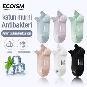 ECOISM Kaos Kaki Katun Antibakteri Wanita & Pria – Lembut, Nyaman, dan Tidak Bau Dewasa Remaja Pelajar Pendek