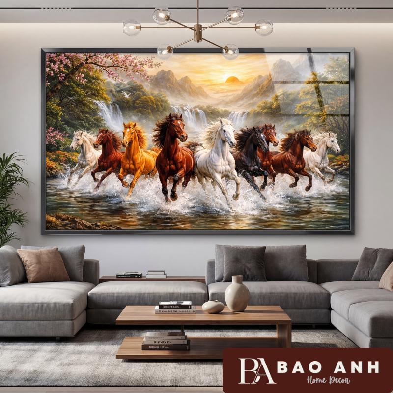 Mã đáo thành công Tranh Treo Tường BẢO ANH Acrylic Mặt Bóng Gương Hiện Đại Nhiều Kích Thước - Decor Phòng Khách