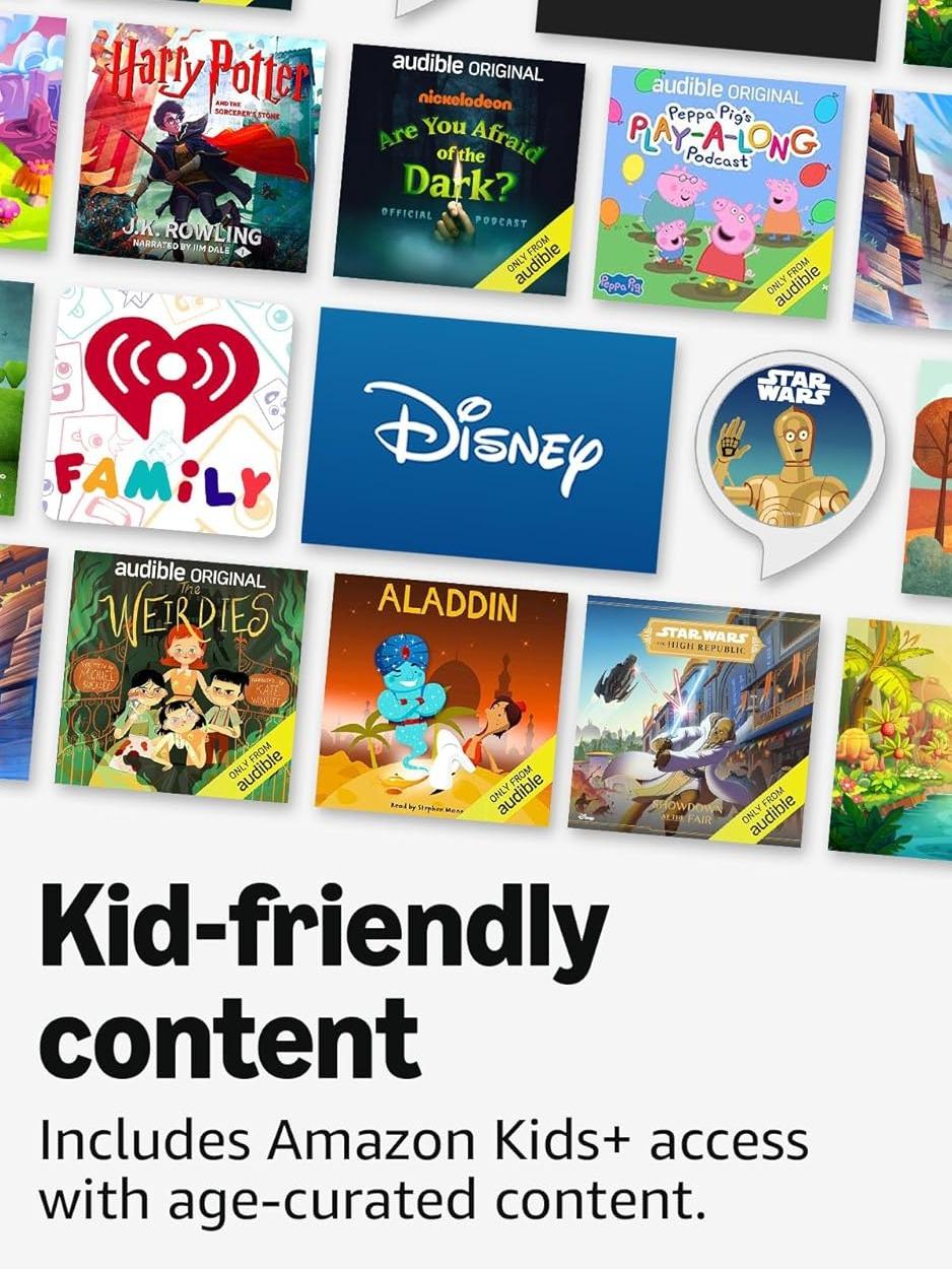 Amazon Echo Dot Kids (newest model) - Designed for kids, Designed for Alexa+, parental controls, Includes 1 Year of Amazon Kids+