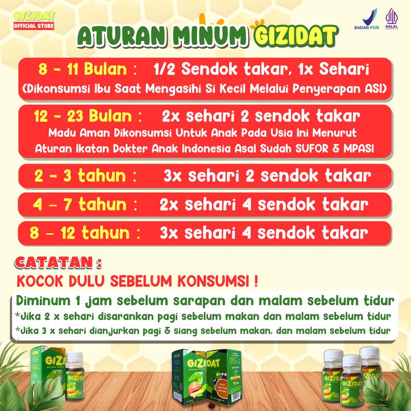 Product Introduction of Madu Multivitamin Anak Gizidat - Paket 3 Botol 130ml BPOM & HALAL 6