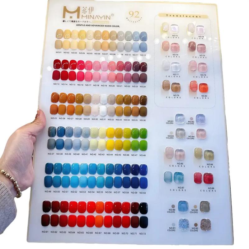  Sét Sơn Gel Nail Minayin 92 Màu - Kèm Bảng Màu - Kèm Base Top Chính Hãng- Chai Sơn 15ml .Sơn gel Nữ 