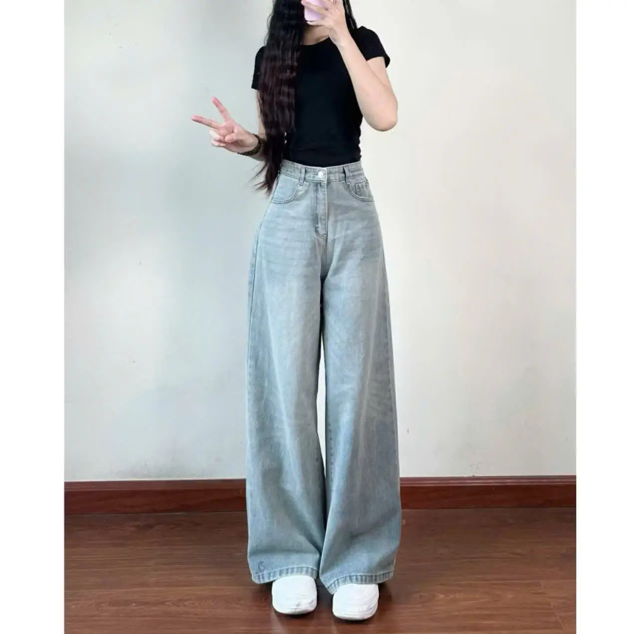 [XẢ KHO  -9 MÀU HOT ]XS-XL Jean Suông Trơn Cạp Cao Bagic Dễ Phối Đồ,  Che Khuyết Điểm | BigBuy360 - bigbuy360.vn