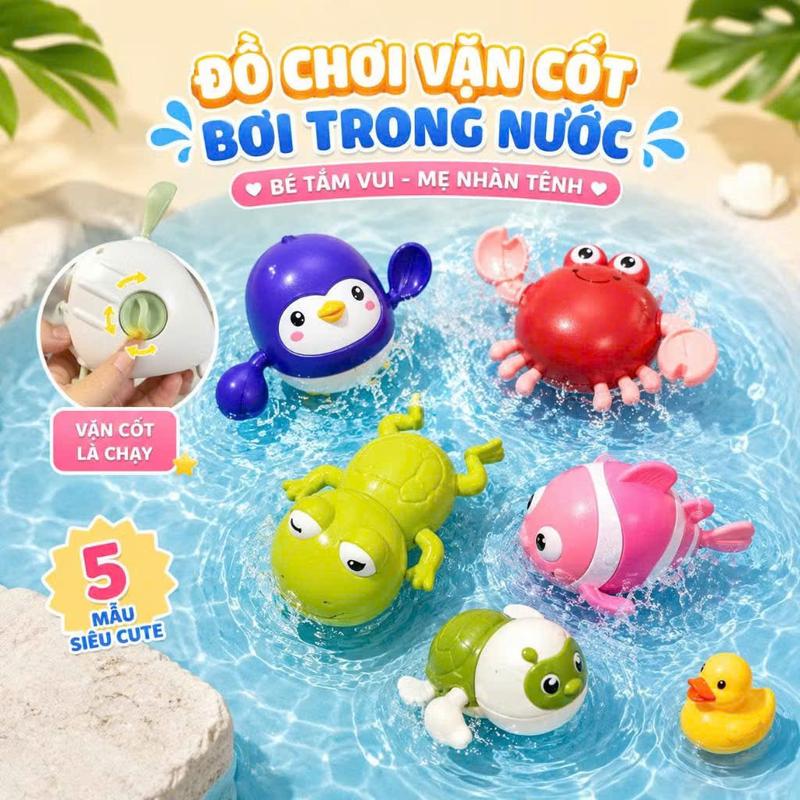 Đồ Chơi Nhà Tắm Thả Bồn Tắm Vặn Cót Hình Con Vật Dễ Thương Cho Bé (Cua, Rùa, Cá, Vịt)