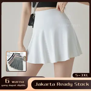 【Amanoheart】Rok Tenis Badminton Celana skirt wanita Dua lapis gym tennis Skort rok Wanita Olahraga pendek Tenis Golf Tidak malu Olahraga Cepat Kering Anti Air Wanita Sport rok pendek