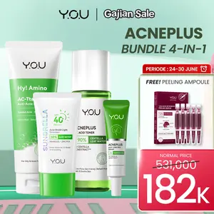 [FREE GIFT] YOU Acne Bundle Acneplus Toner Spot Care Skin Cream Moisturizer Hy! Amino Acne Facial Wash Skincare Perawatan Wajah Satu Set Obat Jerawat Sabun Cuci Muka Pelembab Obat Totol Wajah Berjerawat Berminyak - Acid, Ceramide Memudarkan
