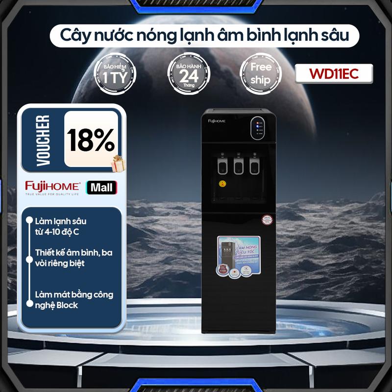 Cây nước nóng lạnh 3 vòi Fujihome WD11EC, máy nước nóng lạnh gia đình