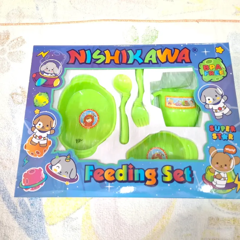 Set Makan Bayi MPASI NISHIKAWA (M) 8110 & 8111 - BPA Free -  Sendok Garpu Piring Peralatan 4