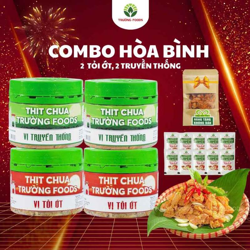 Trường Foods Combo 4 Thịt Chua Trường Foods 2 Tỏi Ớt 2 Truyền Thống