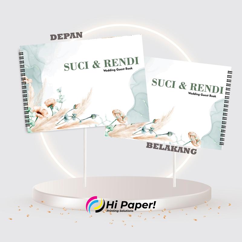 Buku tamu undangan CUSTOM Nama. Ukuran besar soft cover DESAIN KEKINIAN 8