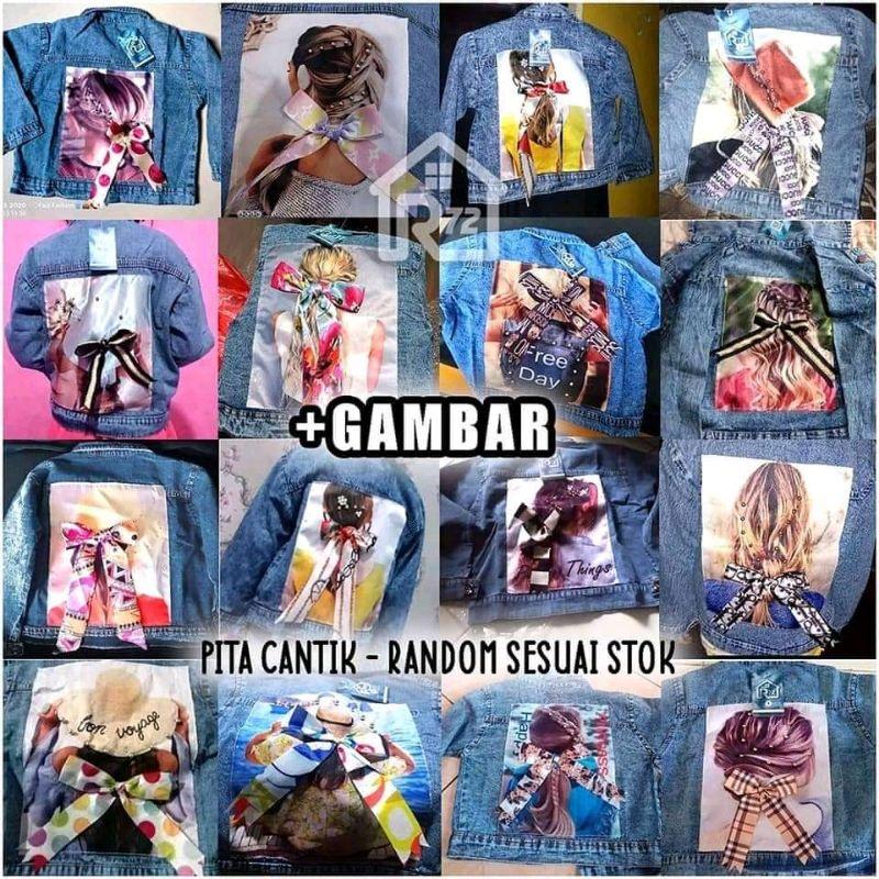 JAKET JEANS ANAK MOTIF PITA USIA 1-10 TAHUN Anak-Anak Perempuan Fashion 4