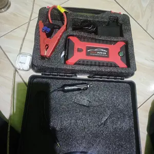 ANTETSI 10000mAh 12V Car Jump Starter Dengan Tombol Boost Jumper Aki Mobil Powerbank Car Jump Starter Power Bank Lampu LED, Lampu Darurat Penguat Baterai untuk Mobil