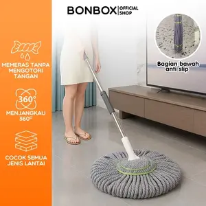 [GREBEK GUDANG KETARKETIR] BONBOX Alat Pel Lantai Putar Otomatis Magic Twist Mop Alat Pel Lantai Peras Otomatis [BCT3802]