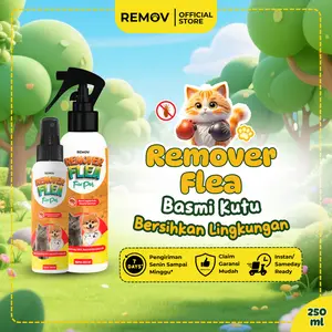 REMOV Remover Flea Basmi Segala Kutu Anabul Beserta Telurnya 250ml Spray Anti Parasit Alami untuk Hewan Peliharaan Aman Terjilat 2 in 1 Pengobatan & Pencegahan Citronella Oil