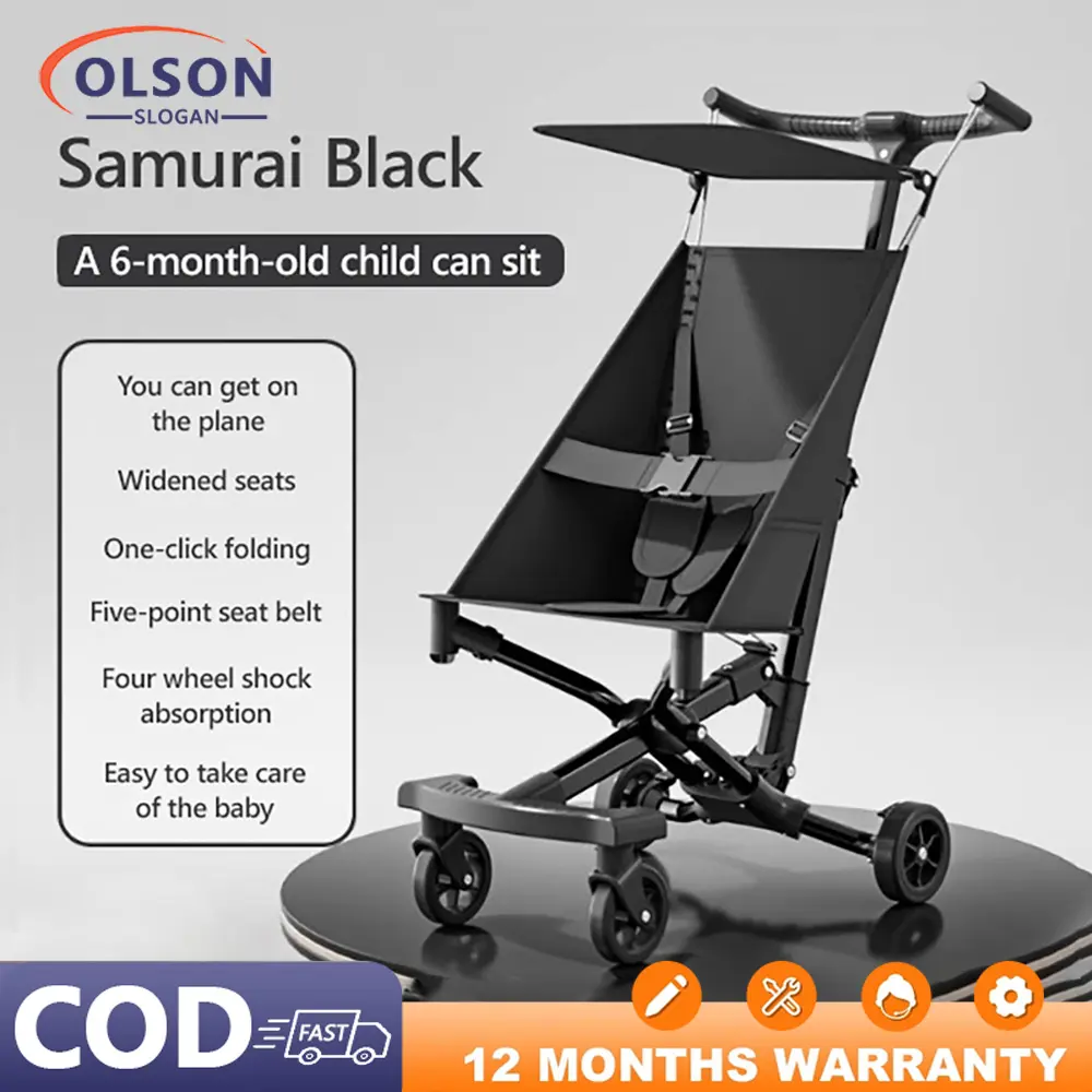 Ready Stock Baby Stroller Light weight Cabin Size Portable Travel Boarded Foldable Kids Stroller