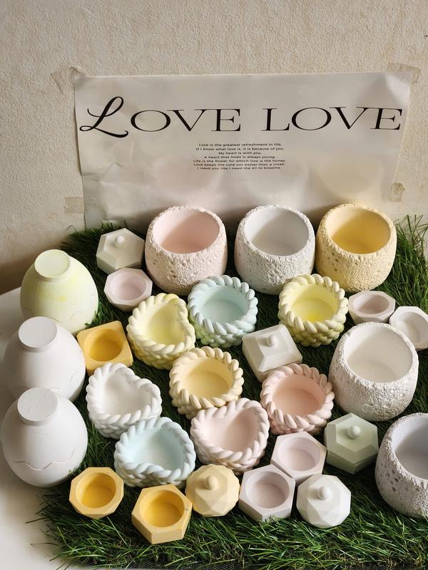 CỐC TEALIGHT/ HỦ THẠCH CAO VÂN ĐÁ NHIỀU MÀU XINH ĐỰNG NẾN THƠM, TRANG TRÍ BÀN…