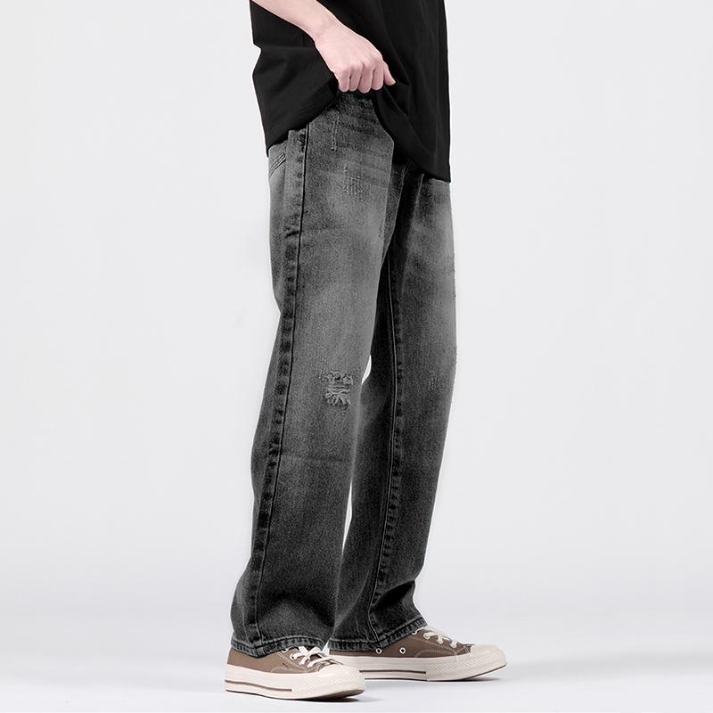 Life cycle Quần Jean Rách, Dành Cho Nam, Nhuộm Gradient, quần jeans nam，quần jean nam ống Đứng rộng suông，boy phố，rock revival chính hãng，custom，boyfriendjeans，xịn，cao cấp，bonkers，shiny Menswear Tim Màu Đen Pants Ong 1