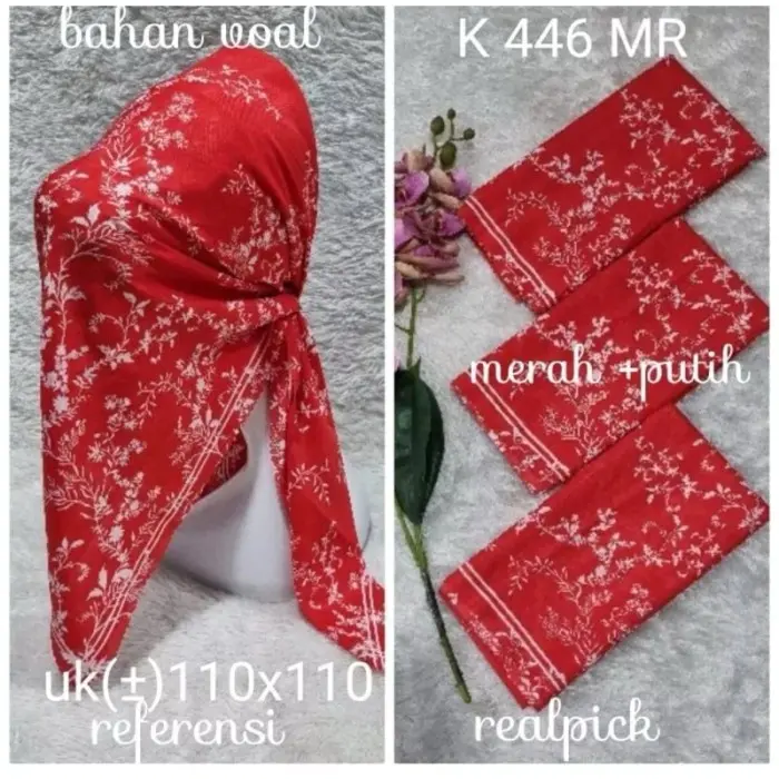 Hijab Segi Empat Merah Putih Bendera// Hijab Agustusan // Hijab Kemerdekaan