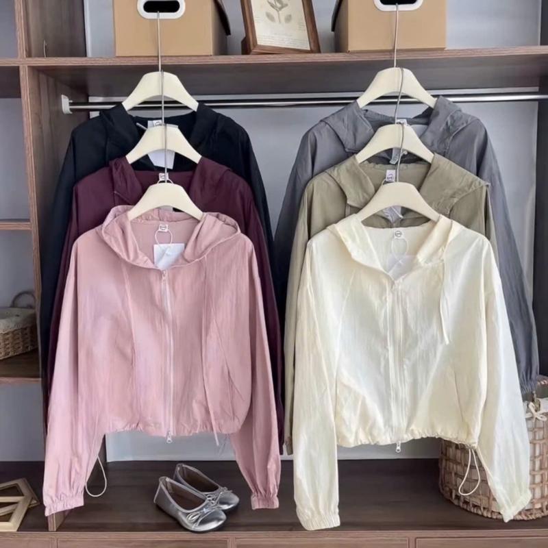 Áo Khoác Gió Nhăn 2 Lớp , Áo Khoác Nữ Có Túi Trong , 2 Túi Ngoài Có Khóa Kéo