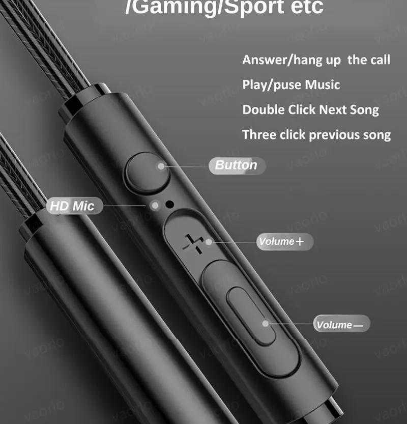 S2000 olahraga headset kabel gantung earphone HiFi Heavy Bass headphone tipe-c / 3.5mm antarmuka kabel Earbuds