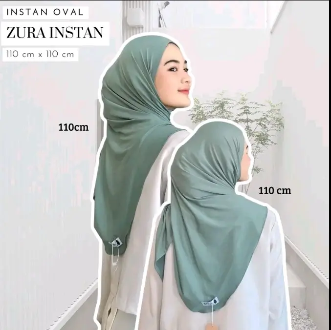 Dinda Hijab segi empat Hijab instan jersey  Rayon premium