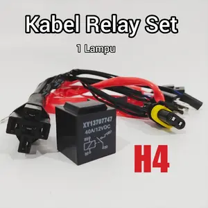 ORIGINAL Premium Kabel Relay Set Lampu HID Projie Projector Biled LED H4 Motor Mobil Car