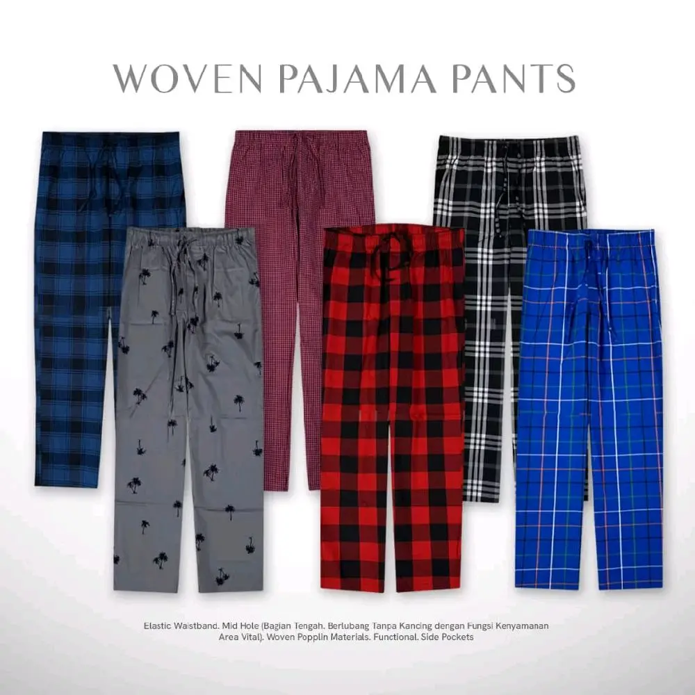 SNM MEN SLEEPWEAR PAJAMA BIGSIZE - CELANA TIDUR PRIA RED GINGHAM JUMBO