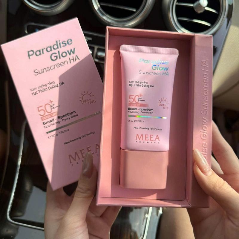   MẪU MỚI  KEM CHỐNG NẮNG NÂNG TONE DA MẶT MEEA - HẠT THIÊN ĐƯỜNG HA 50G SPF 50 + PA ++++ 