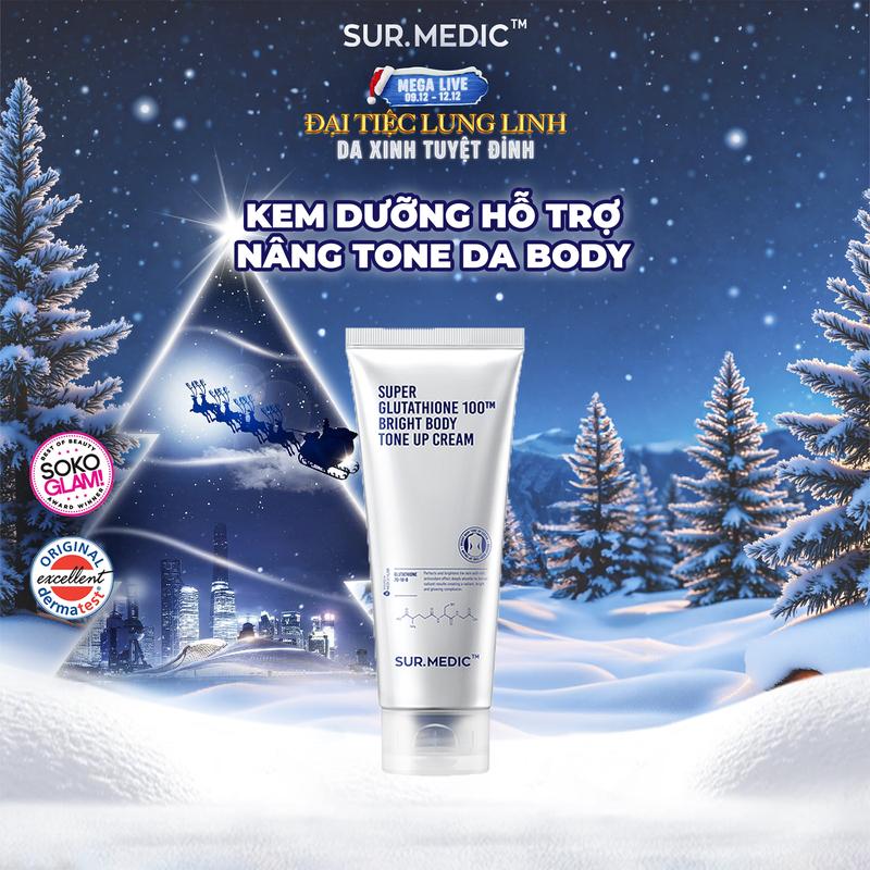  KOL - Kem Dưỡng Hỗ Trợ Dưỡng Trắng Hỗ Trợ Nâng Tone Da Toàn Thân SURMEDIC Super Glutathione 100TM Bright Body Tone Up Cream 150ml 