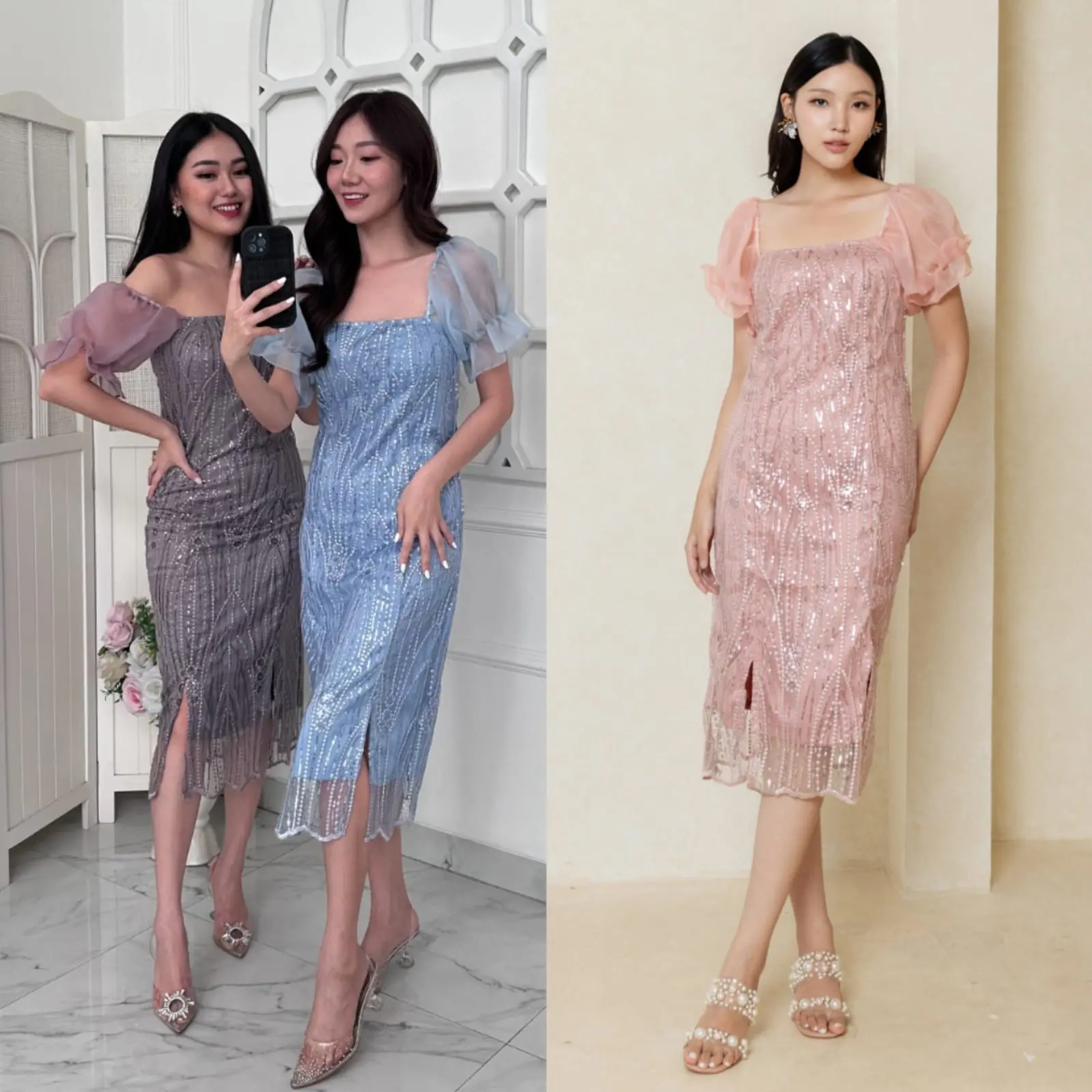 MISSNOMI - Leona Vol 3 dress pesta organza bodycon wanita natal mewah elegan brukat gaun kondangan Midi Formal Remaja Simple Panjang Casual Pendek Scuba Hitam Sabrina Mini Baju Dewasa