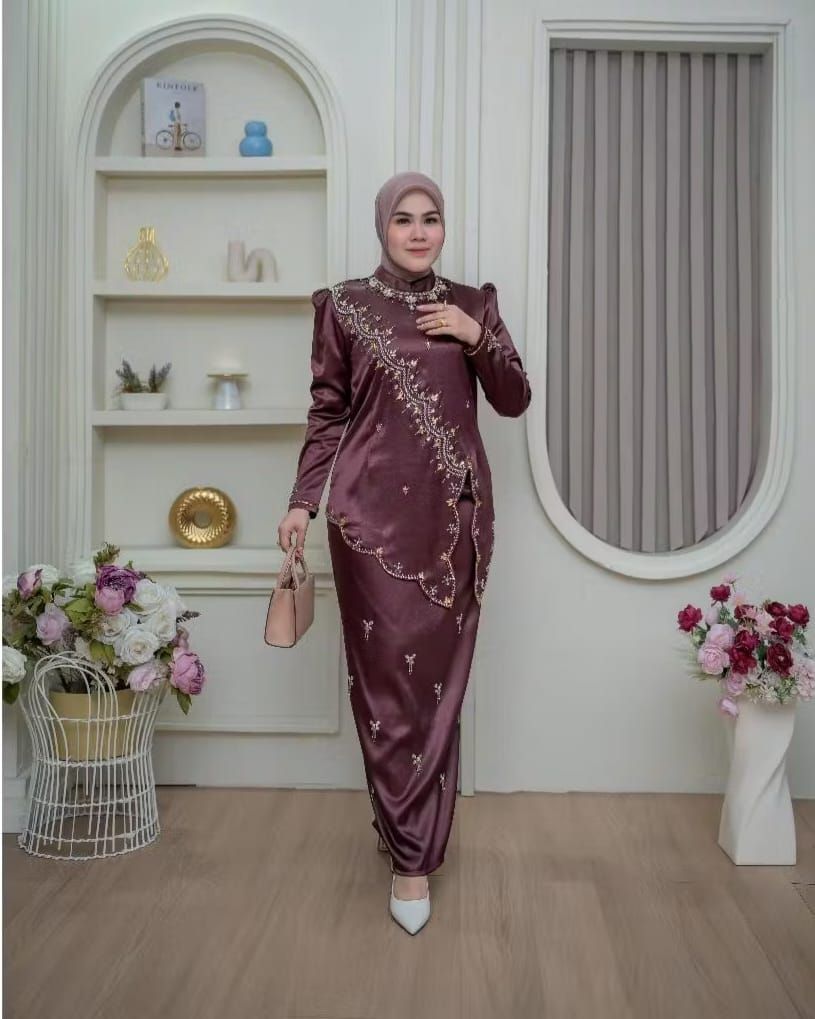 SET SERIES LEONI//SETELAN KEBAYA/PATET TERBARU/SETELAN KEBAYA MALAYSIA/KEBAYA WISUDA//KONDANGAN TERBARU Dress Payet Baju Pesta Panjang Remaja