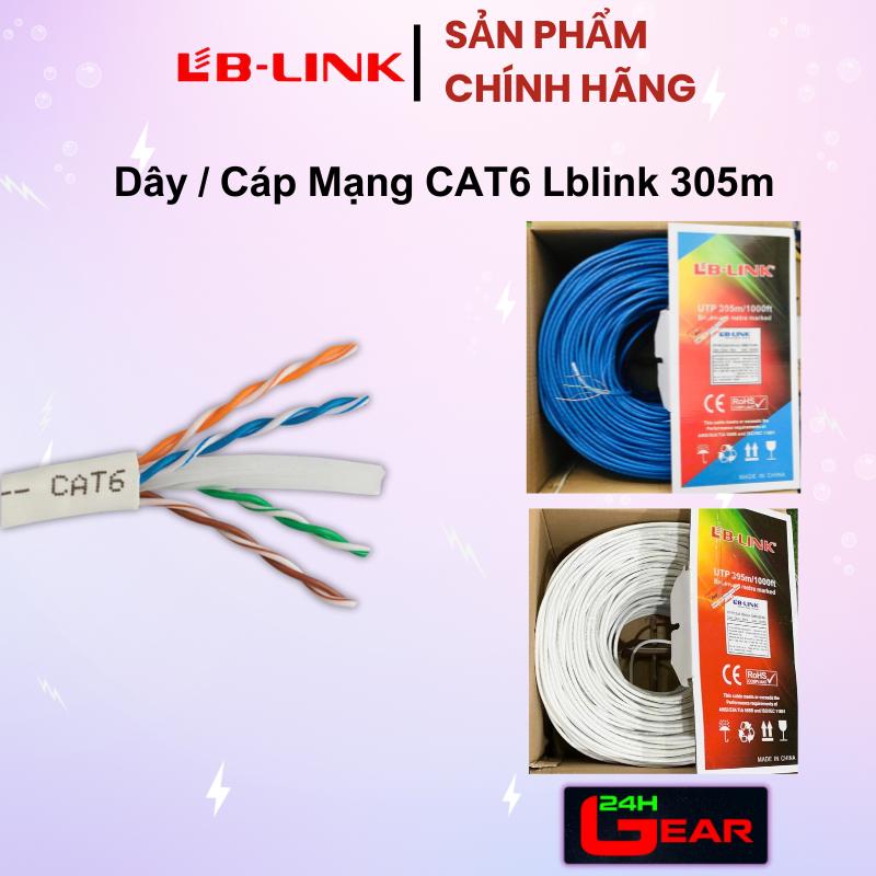 Thùng / Cuộn Dây Cáp Mạng Cat 6 Lblink Dài 305M (Màu Xanh , Trắng)