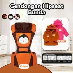 (PTD) SPESIAL TRINA - Gendongan Hipseat Karakter Lucu Free Jaket Bulu Cewek Cowok Bayi Bunda