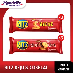[EXCLUSIVE BUNDLE 3 PCS] Ritz Crackers Sandwich Biskuit Keju / Cokelat 91g - Snack / Camilan/ Chocolate/ Food/ Cheese