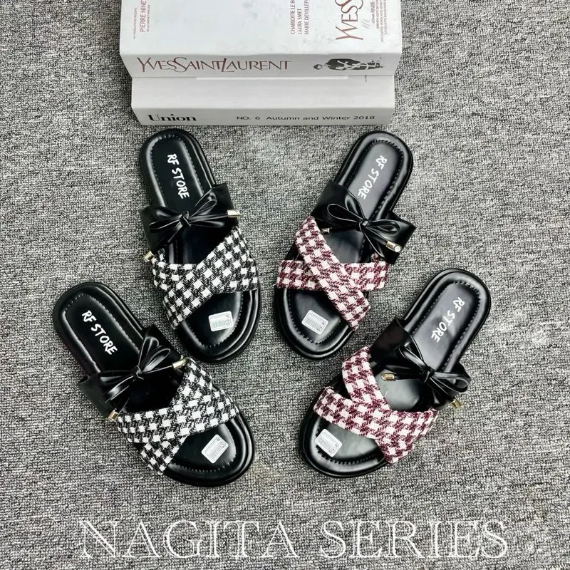 RF STORE ~ Nagita Series Sandal Wanita Terbaru Kekinian Sandal Spon Viral 2025 Sendal Cewek