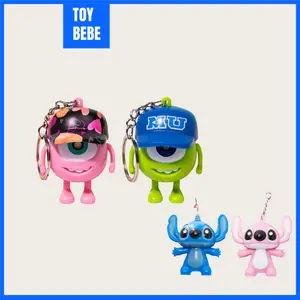 [Versi Audio]Led I Love You Mike Gantungan Kunci Boneka Stitch Keychain Horor Lucu Glitter Kunci Mobil Mainan Disney Monster Inc Lampu Led Bersuara Berbunyi  / Monster Inc Mike James/Michaelwazowski Liontin Merah Boneka Hijau Gift