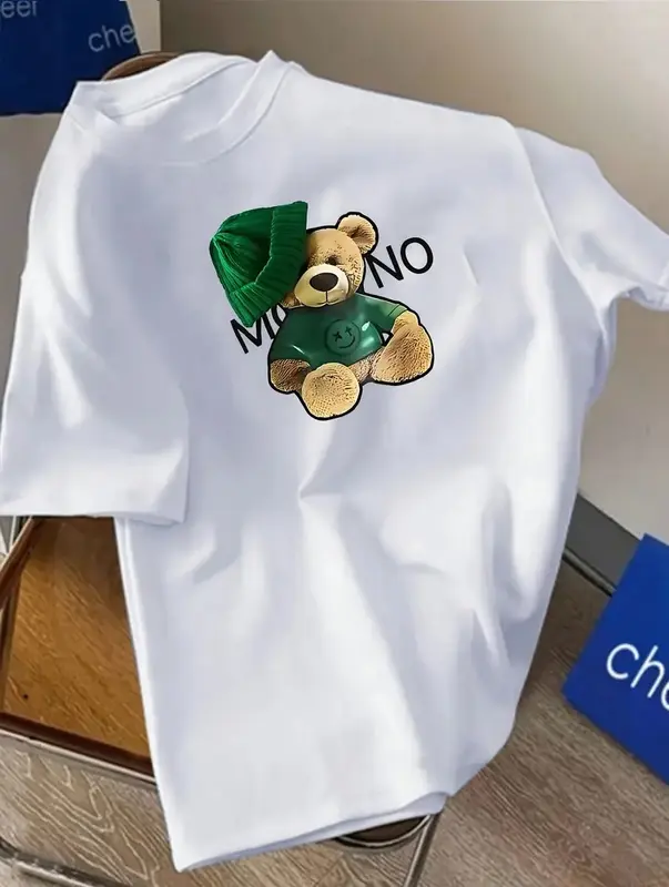 Kaos Distro Pria Wanita Motif Bear Smile Baju Keren Simple Bahan Katun Combed 30s Premium 2