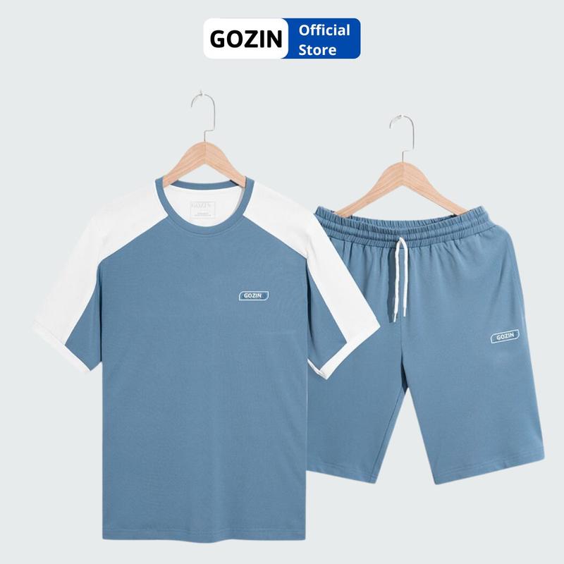 [TẶNG HỘP QUÀ] Bộ Đồ Nam GOZIN Chất Liệu Poly Coolmax Thấm Hút Mồ Hôi, Bộ Thể Thao Nam Cổ Tròn Tay Ngắn