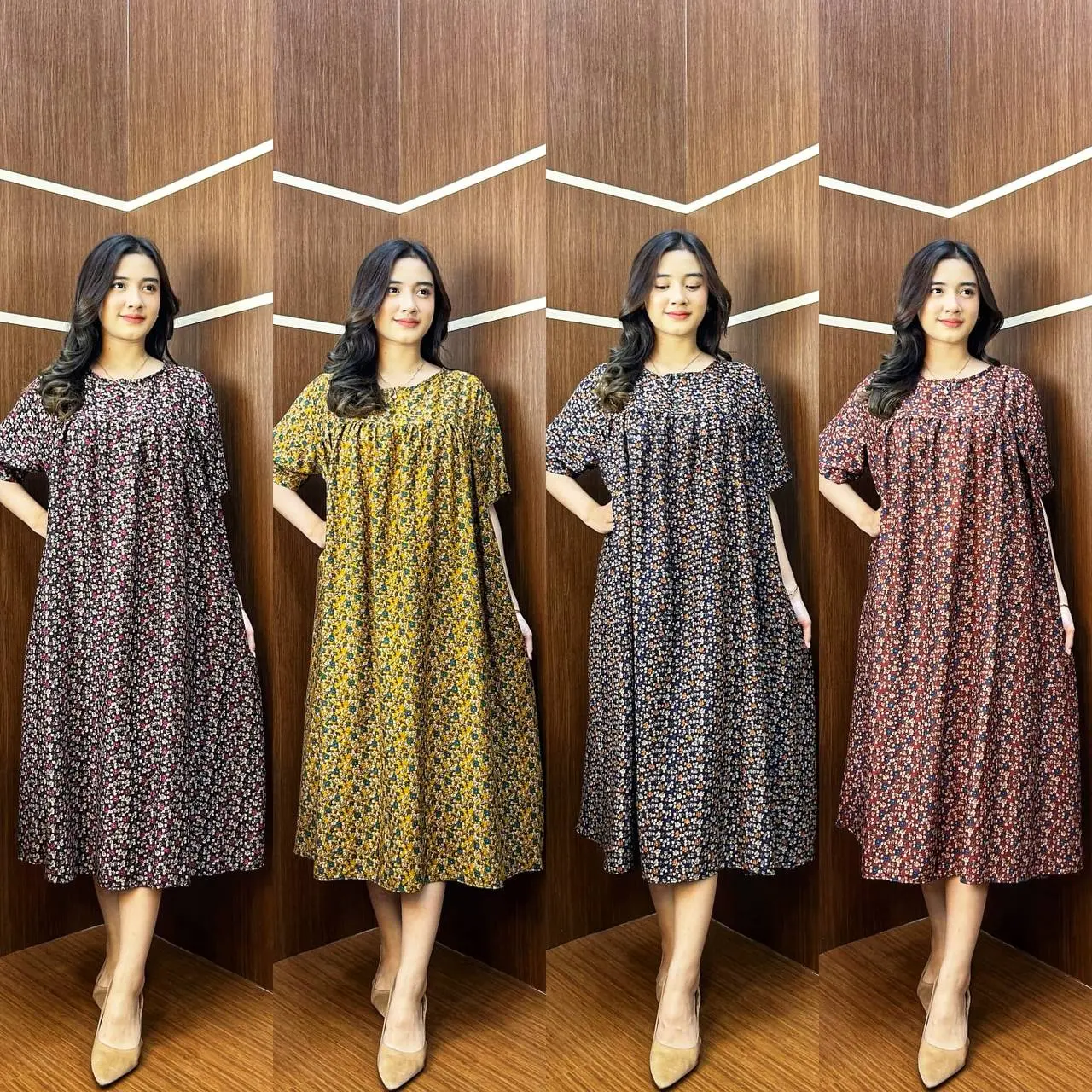 Delisa Dres By Permata Collection Dres Rayon Motif Kekinian