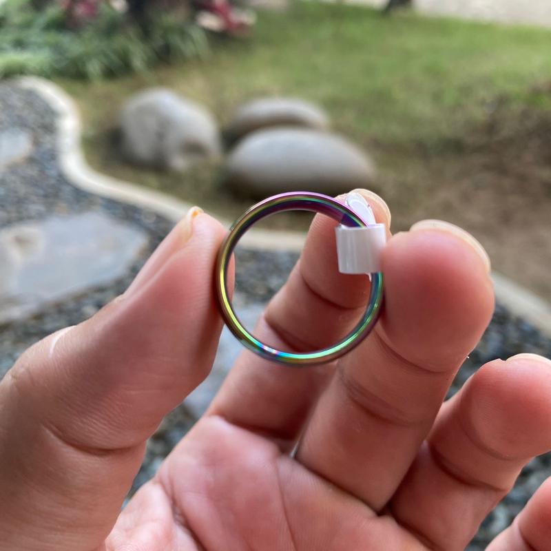 Cincin Rainbow Bisa Untuk Pria dan Wanita - Rainbow Ring for Male and Female Man Woman Unisex / Besi Anti Karat Alloy - Colourful Accessories Fashionable Love Rings Gradation Pelangi Gradasi Unik Produk Impor Cewe Cowo Unisex 7