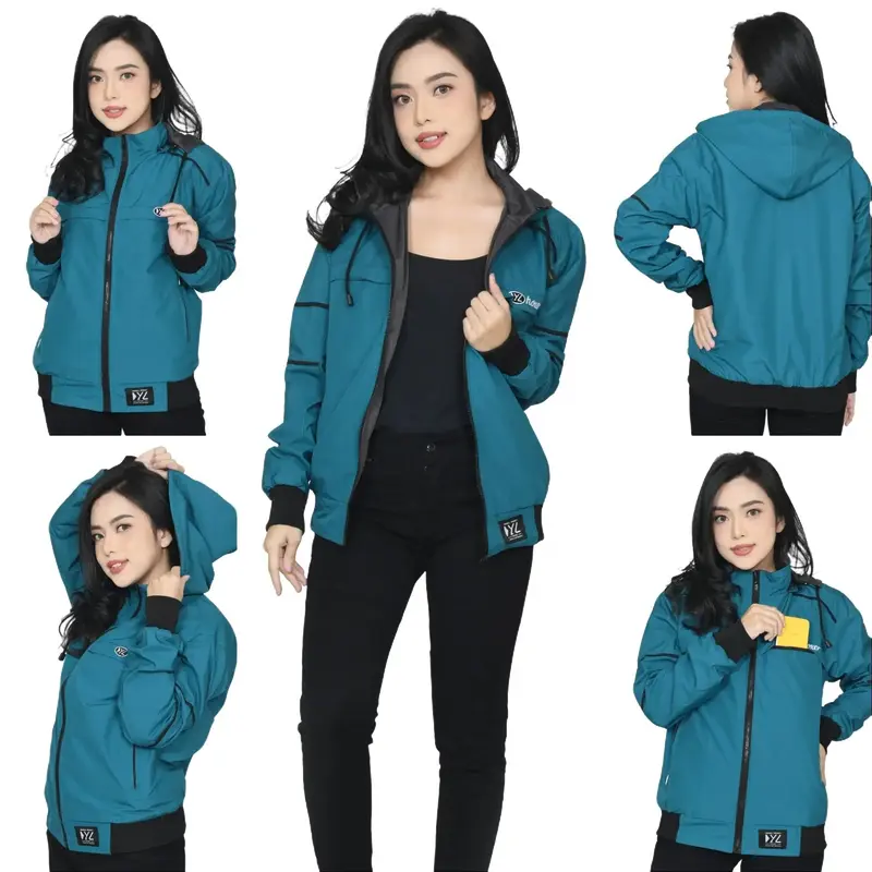 Atasan Wanita Jaket Bolak Balik BB Taslan WP Premium Original Distro Hoxer Polos Parasut Tebal Nyaman Lembut Waterproof   Kantong Keren 0