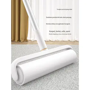 Sticky Roll Magic Roller Remover 124cm - Pembersih Debu & Bulu Hewan Peliharaan dengan Pegangan Adjustable 25-124cm untuk Penggunaan Praktis dan Efisien