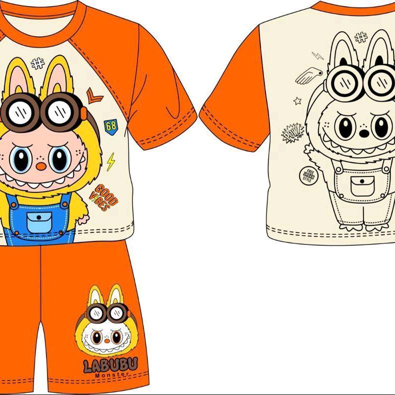 Setelan Anak Bubu Kaos dan Celana BerSablon 1-10 Tahun - Parsel, Laki Laki Perempuan - Cowok Travel Blue 2