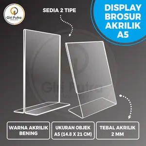 AKRILIK / STAND HOLDER BROSUR ACRYLIC A5/ DISPLAY BROSUR AKRILIK A5