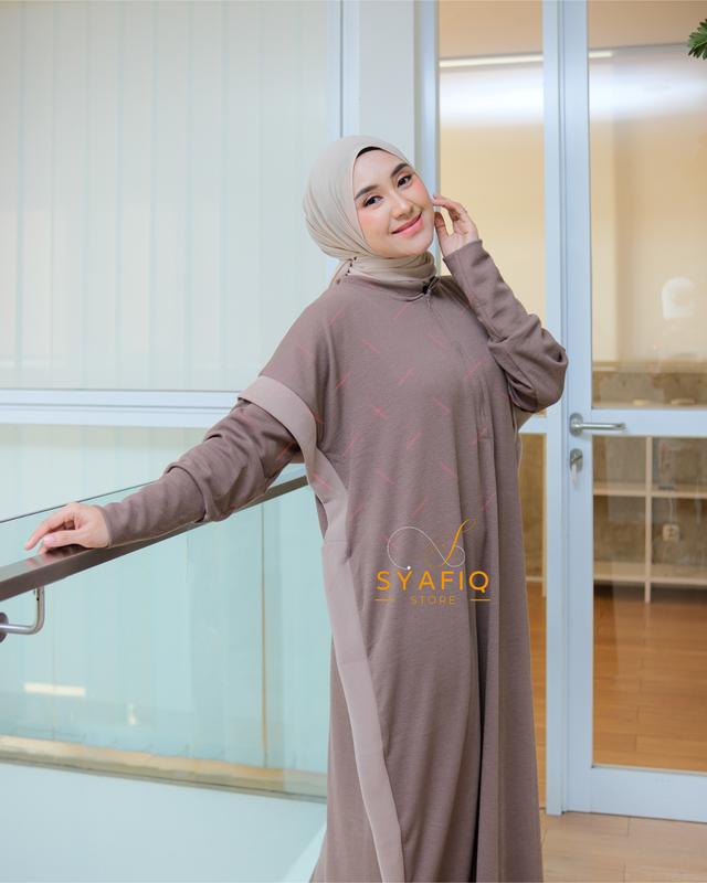 Belvina Dress Gamis Wanita Look Abaya Terbaru By SYAFIQ Muslim Dewasa 5
