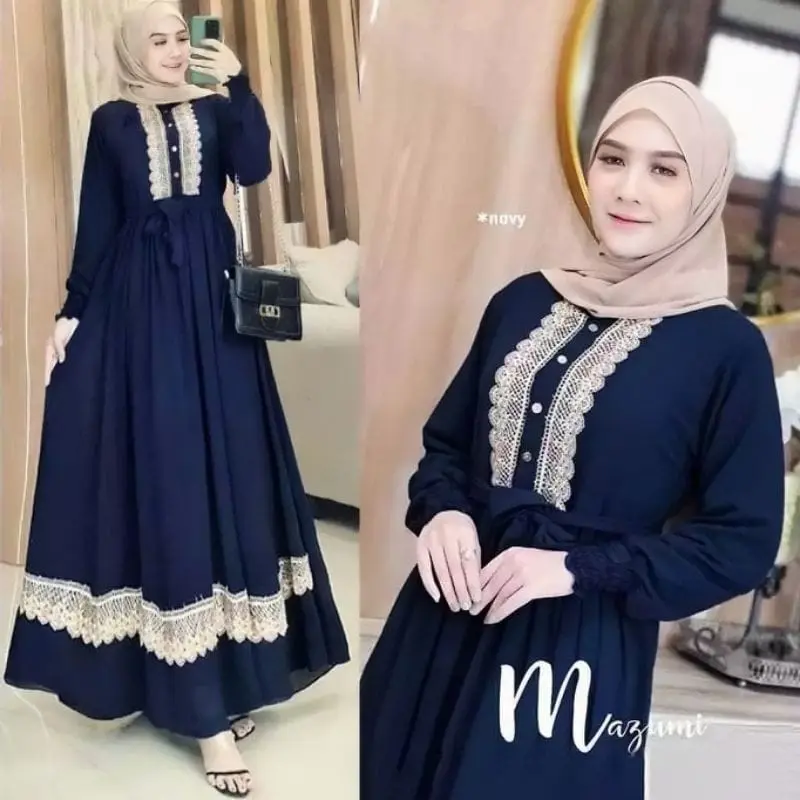 GAMIS RENDA MAZUMY MEWAH | DRESS WANITA MAZUMY MAXY PREMIUM JUMBO BUSUI TERBARU Muslim Dewasa Maxi Crinkle Airflow Remaja 6