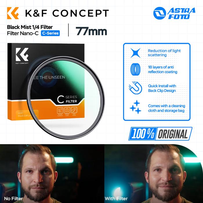 Gambar KNF Concept 77mm Lens Filter Nano-C Black Mist 1/4 Filter K&F Concept Black Diffusion dari Astra Foto Kota Administrasi Jakarta Pusat Tokopedia